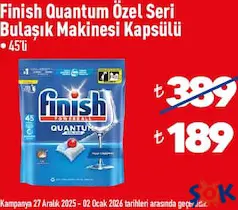 FİNİSH QUANTUM ÖZEL SERİ BULAŞIK MAKİNESİ TABLETİ KAPSÜLÜ 45'Lİ fiyat ve kampanya bilgisi